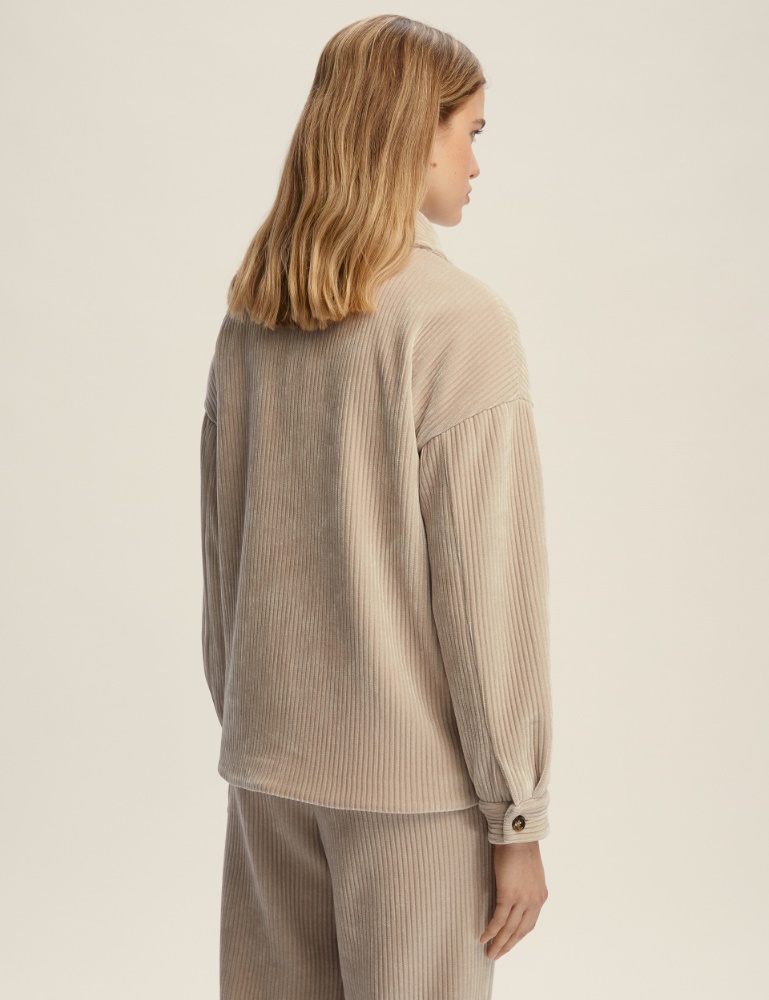 Oversized jersey corduroy shirt - Emme - 3
