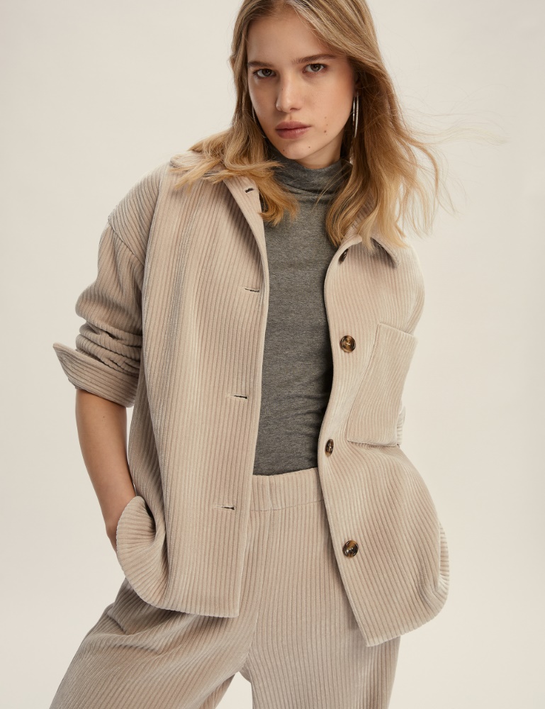 Oversized jersey corduroy shirt - Emme