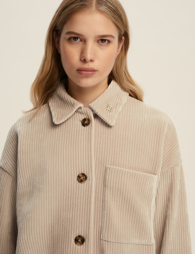 Oversized jersey corduroy shirt - Emme - 4