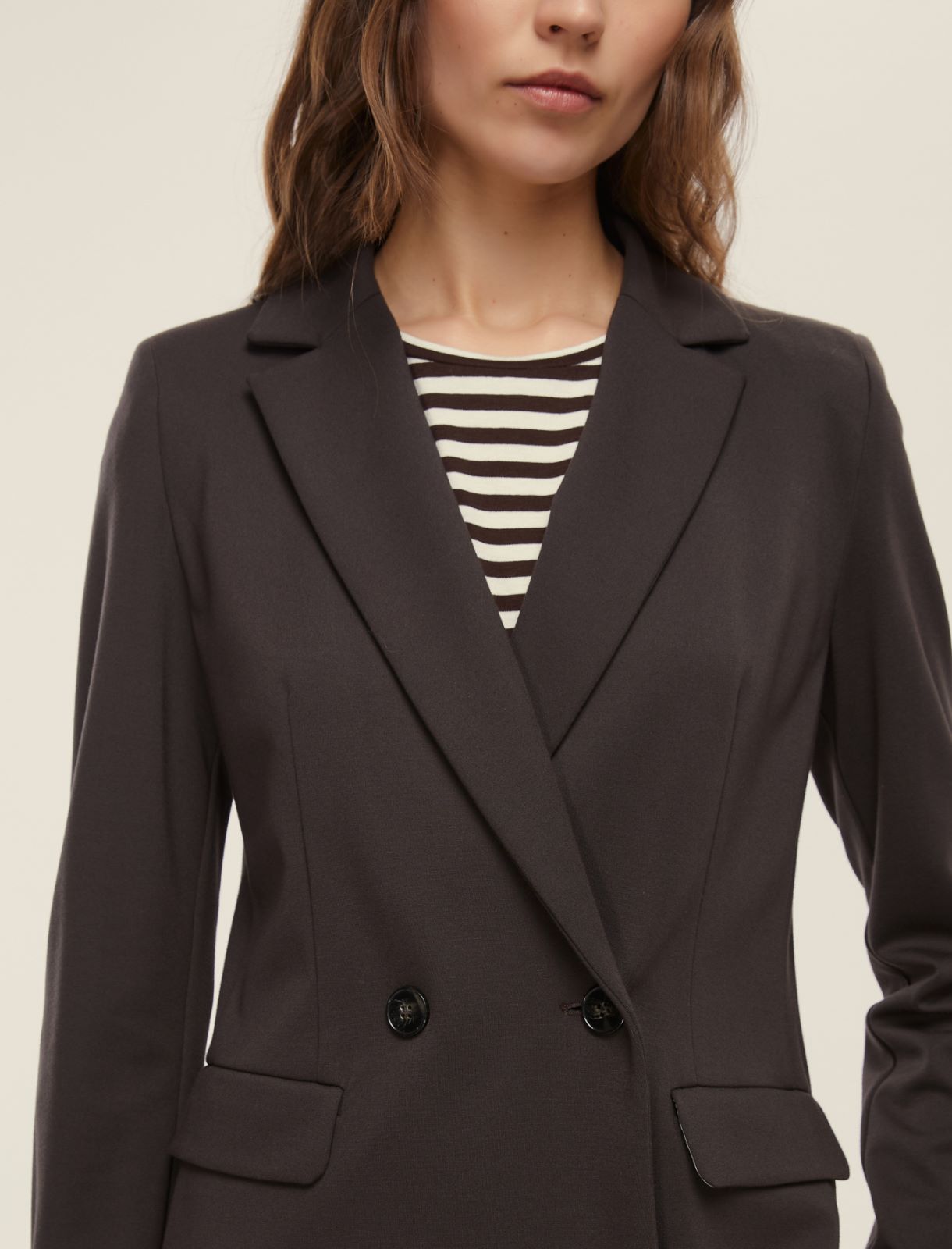 Giacca doppiopetto in jersey stretch - TESTA DI MORO - Emme - 4