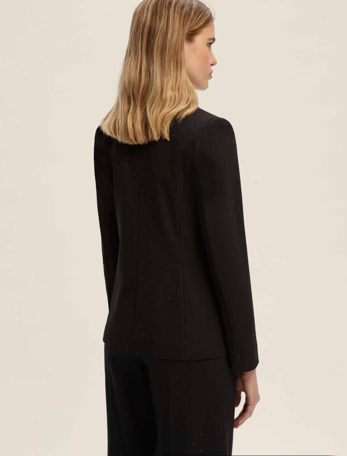 Jersey blazer with appliqué detail - BLACK - Emme - 2
