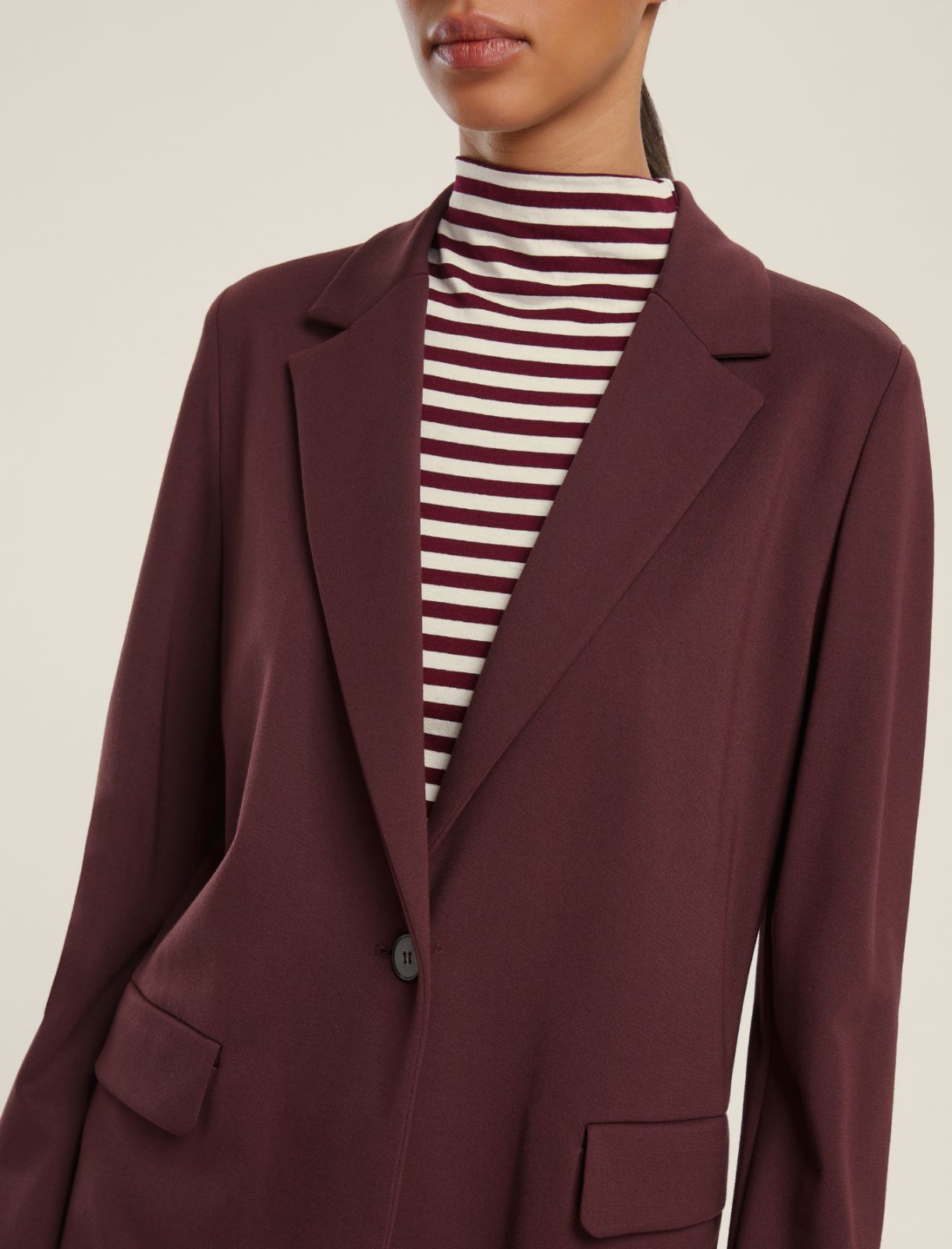 Giacca dritta in jersey stretch - BORDEAUX - Emme - 4