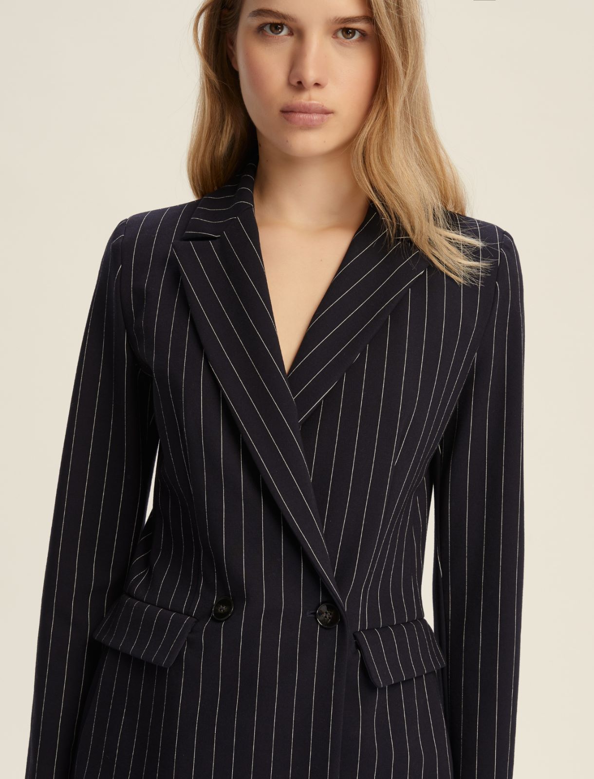 Pinstripe jersey blazer - MIDNIGHTBLUE - Emme - 4
