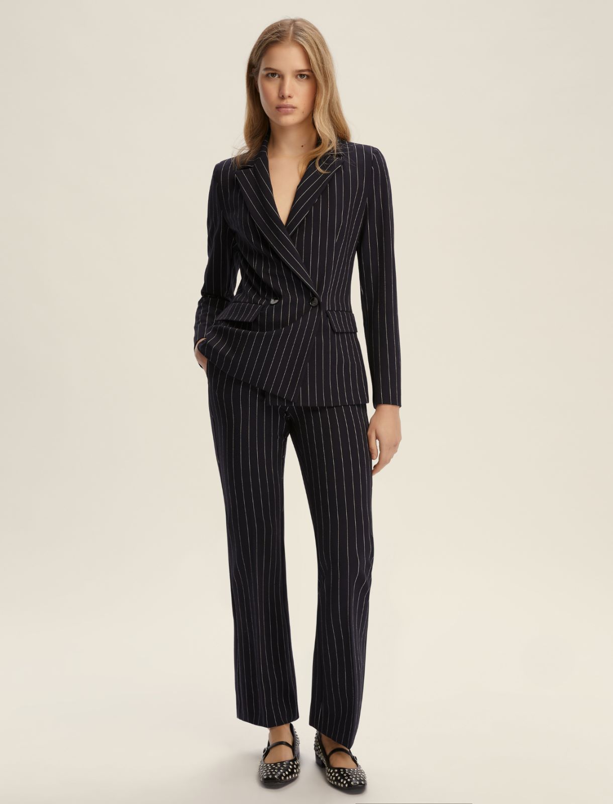 Pinstripe jersey blazer - MIDNIGHTBLUE - Emme