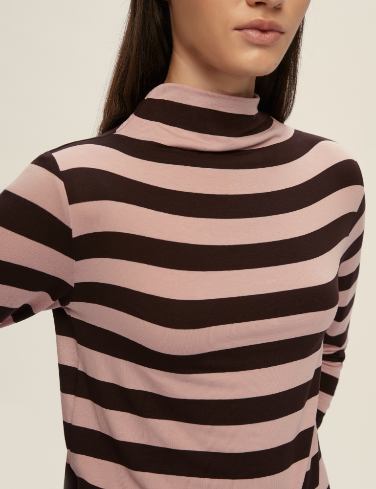 Jersey de punto elástico con cuello alto tipo polo - Emme - 4