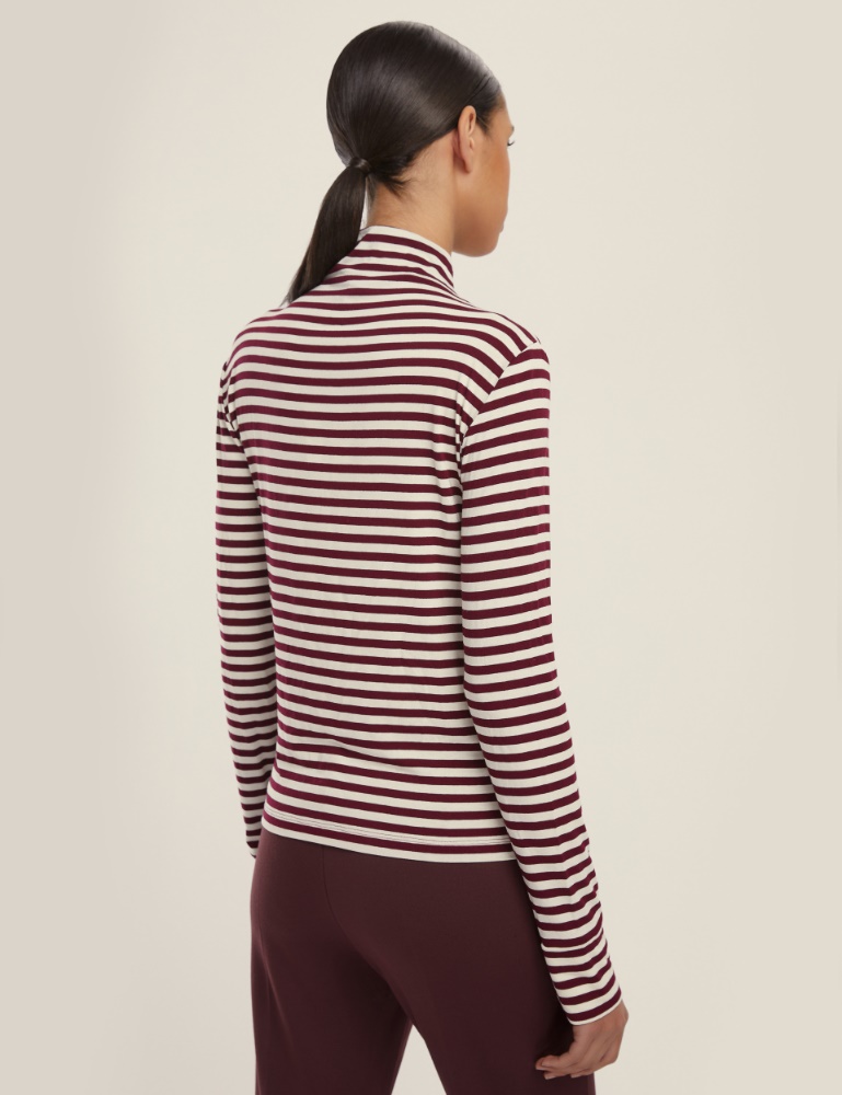 Stretch jersey mock polo-neck sweater - Emme - 3