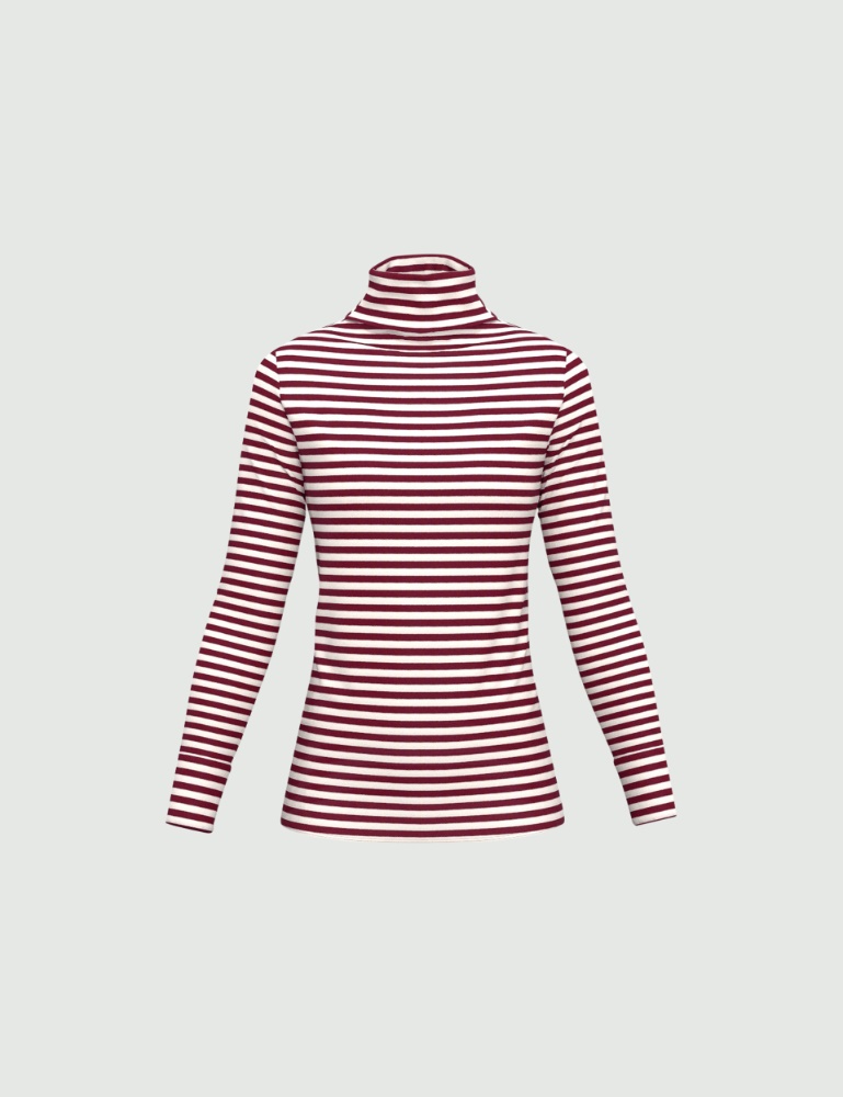 Stretch jersey mock polo-neck sweater - Emme - 5