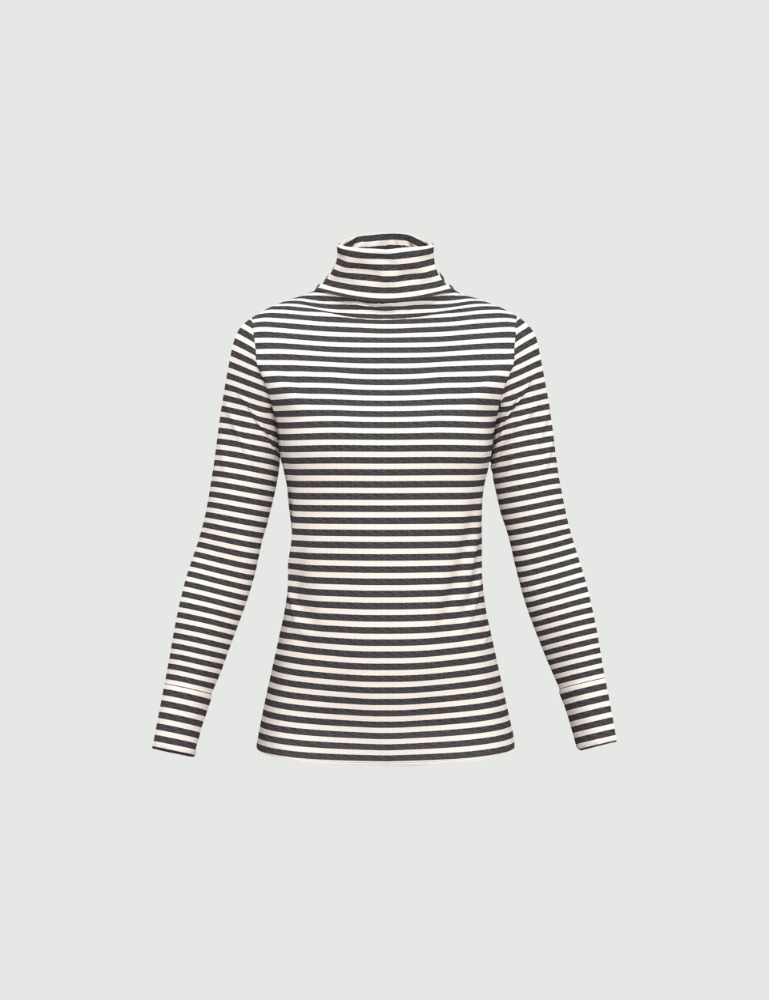 Stretch jersey mock polo-neck sweater - Emme - 5