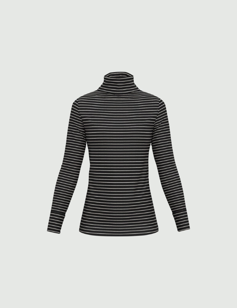Stretch jersey mock polo-neck sweater - Emme - 5