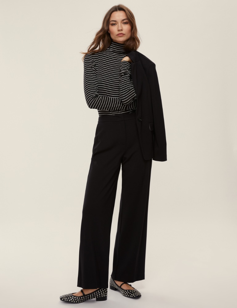 Stretch jersey mock polo-neck sweater - Emme - 2