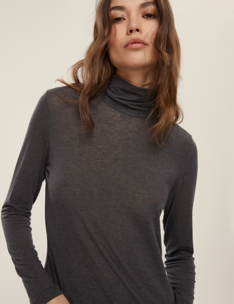 Cashmere-blend polo-neck sweater - Emme - 4
