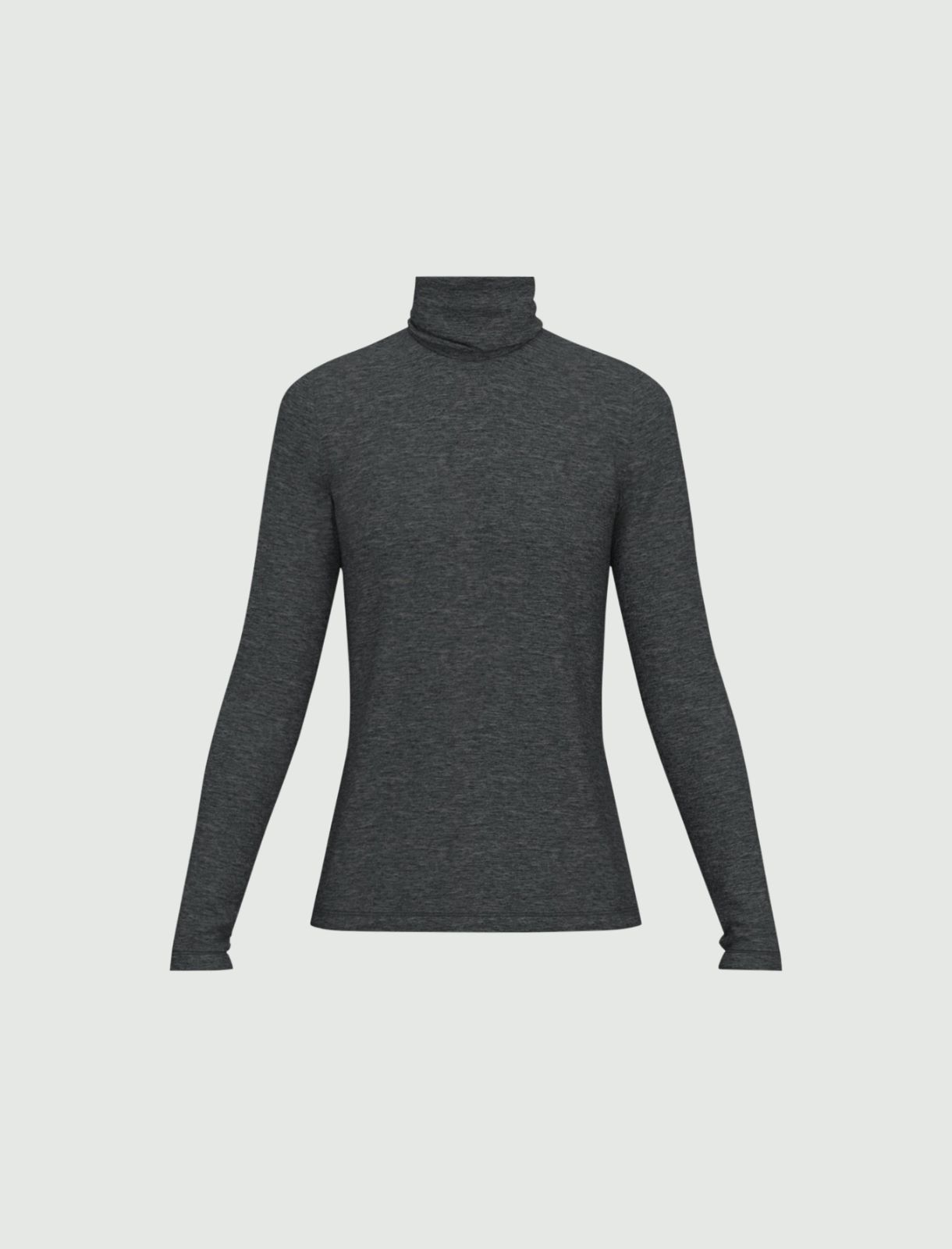 Cashmere-blend polo-neck sweater - DARK GREY - Emme - 5