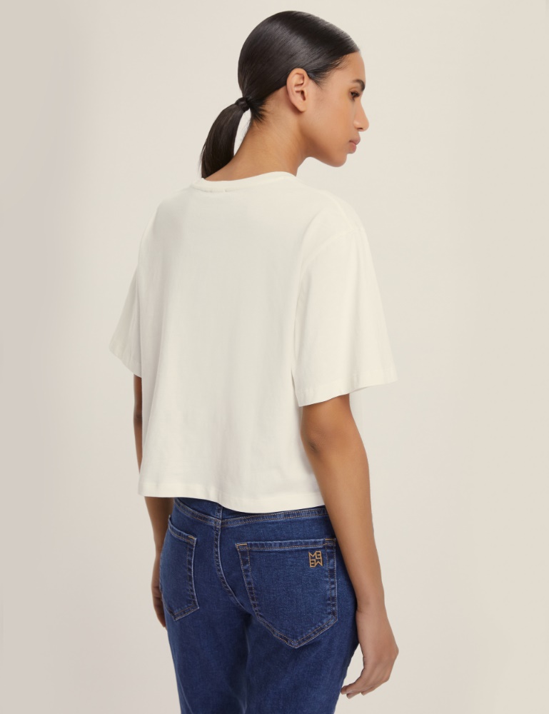 T-shirt in jersey con cristalli - Emme - 4