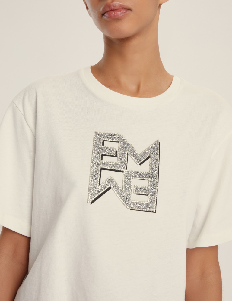 T-shirt in jersey con cristalli - Emme - 2