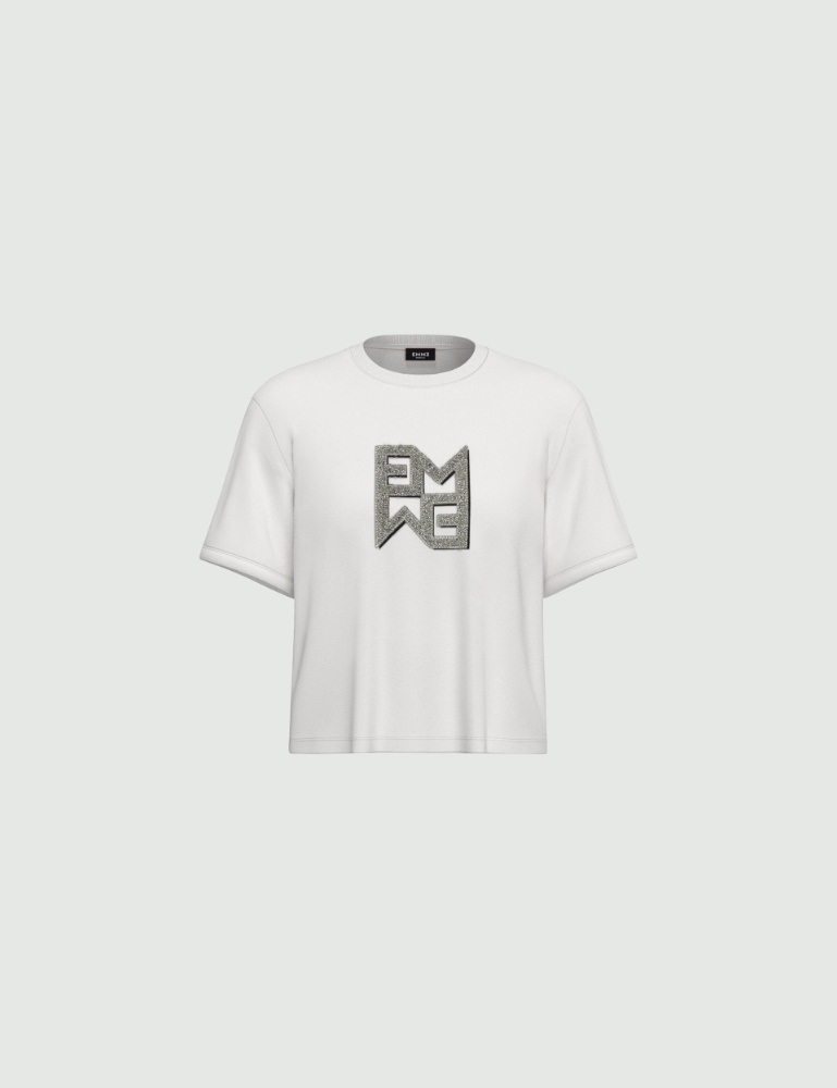 T-shirt in jersey con cristalli - Emme - 5