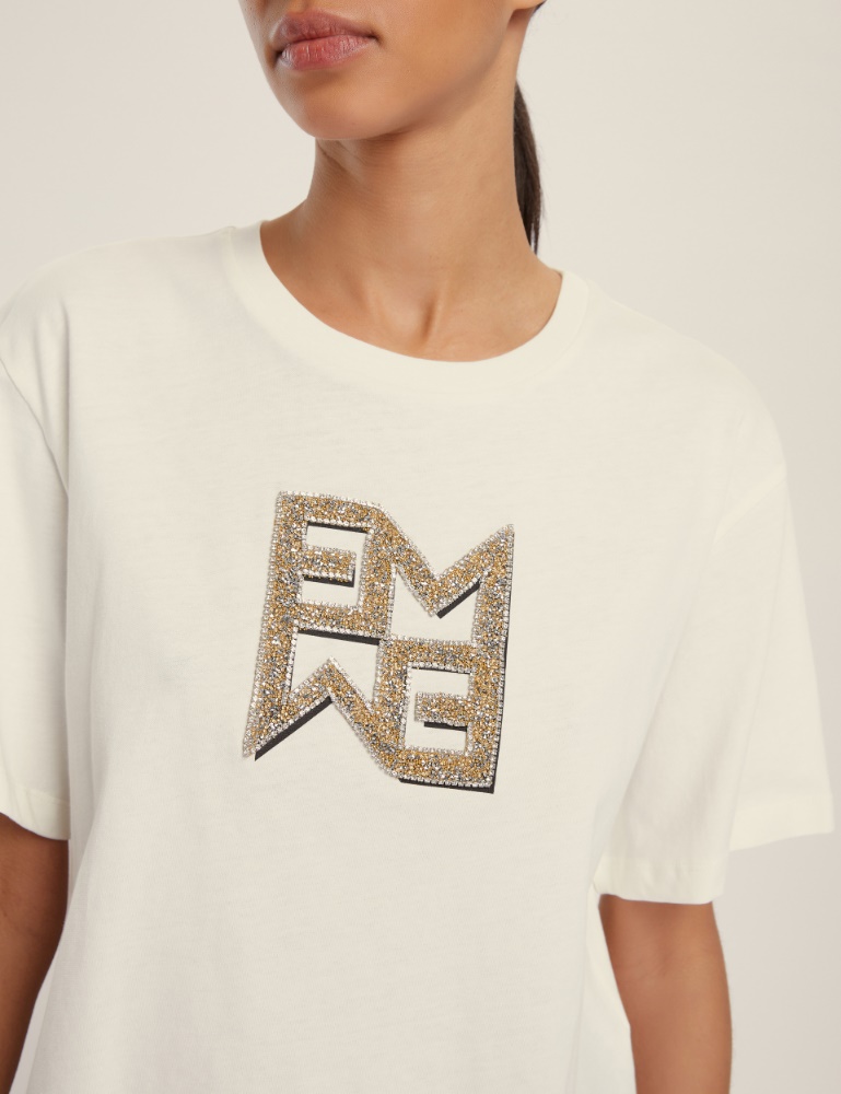 T-shirt in jersey con cristalli - Emme - 2