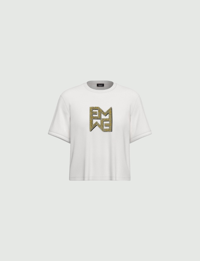 T-shirt in jersey con cristalli - Emme - 5