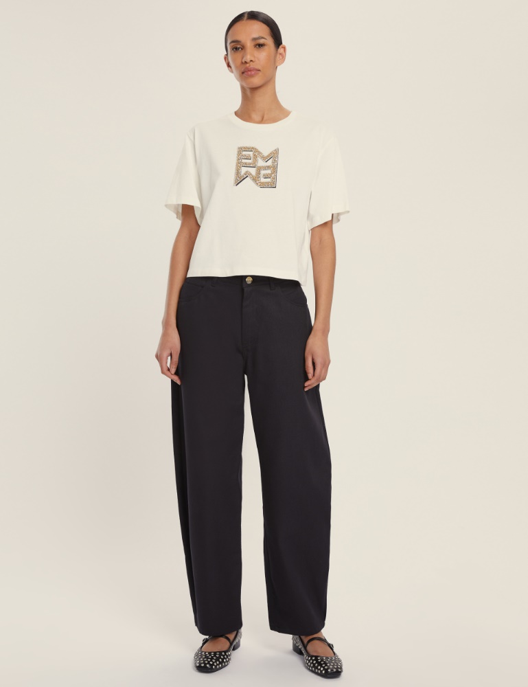T-shirt in jersey con cristalli - Emme - 3