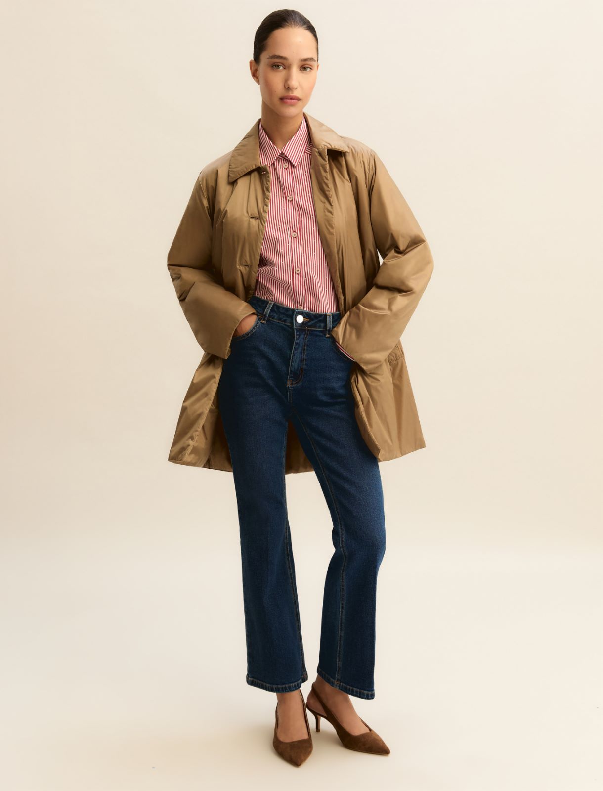 Fabric raincoat - CAMEL - Emme