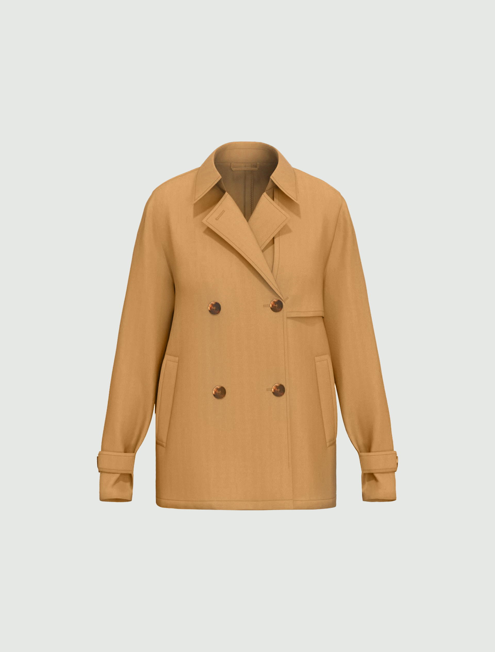 Double-breasted water-repellent gabardine trench coat - TURTLEDOVE - Emme - 6