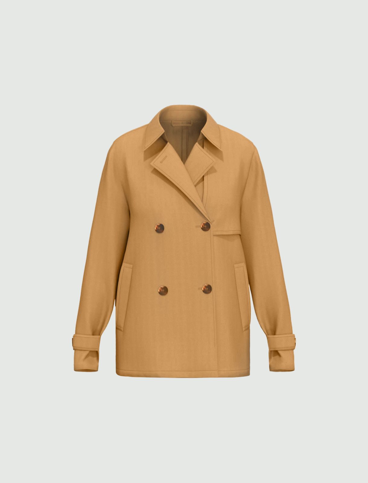Double-breasted water-repellent gabardine trench coat - TURTLEDOVE - Emme - 6