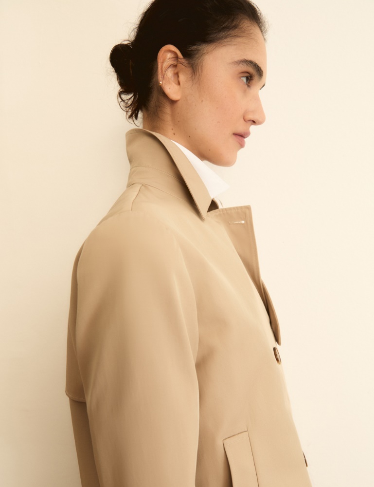 Double-breasted water-repellent gabardine trench coat - Emme - 2
