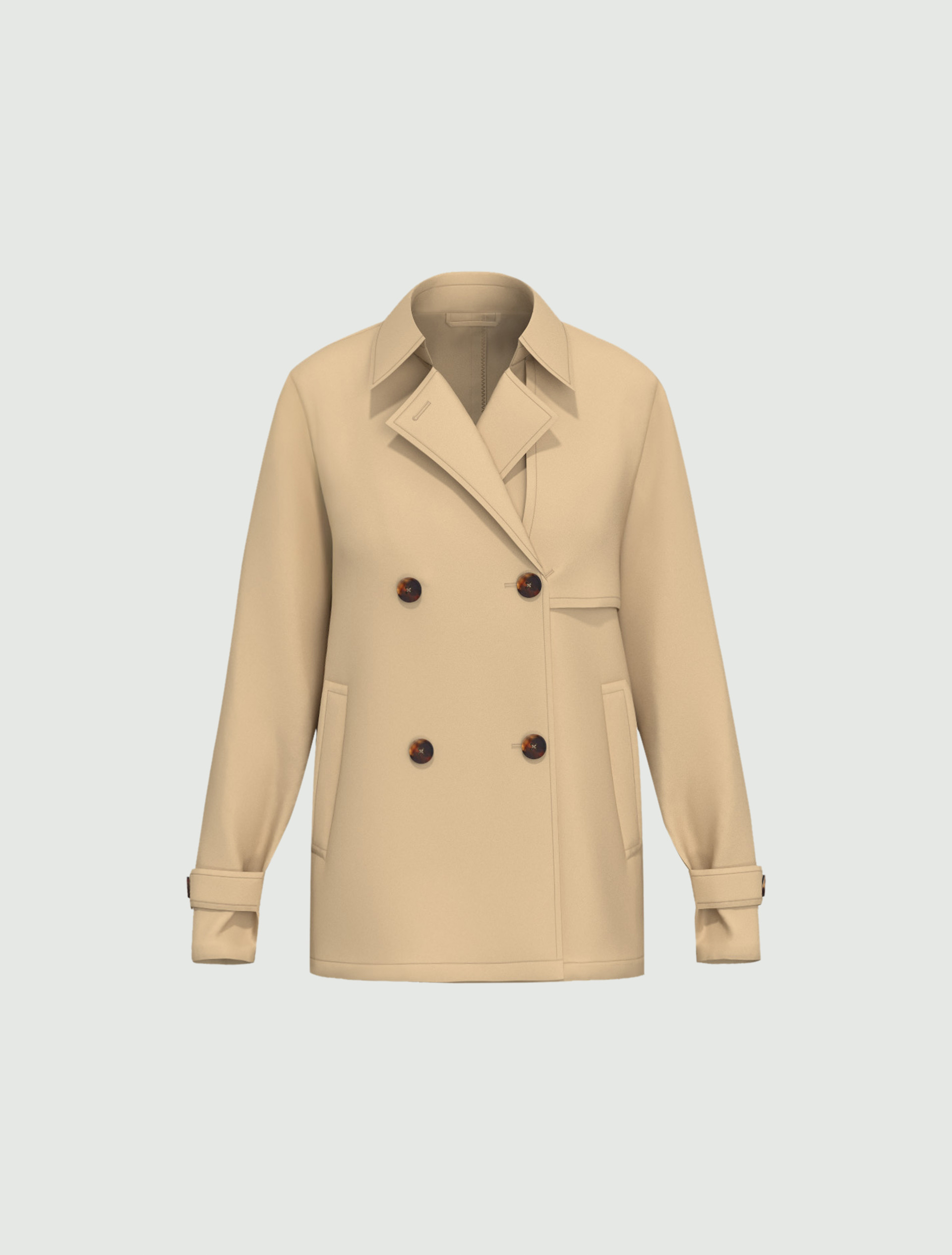 Trench doppiopetto in gabardina antigoccia - BEIGE - Emme - 4