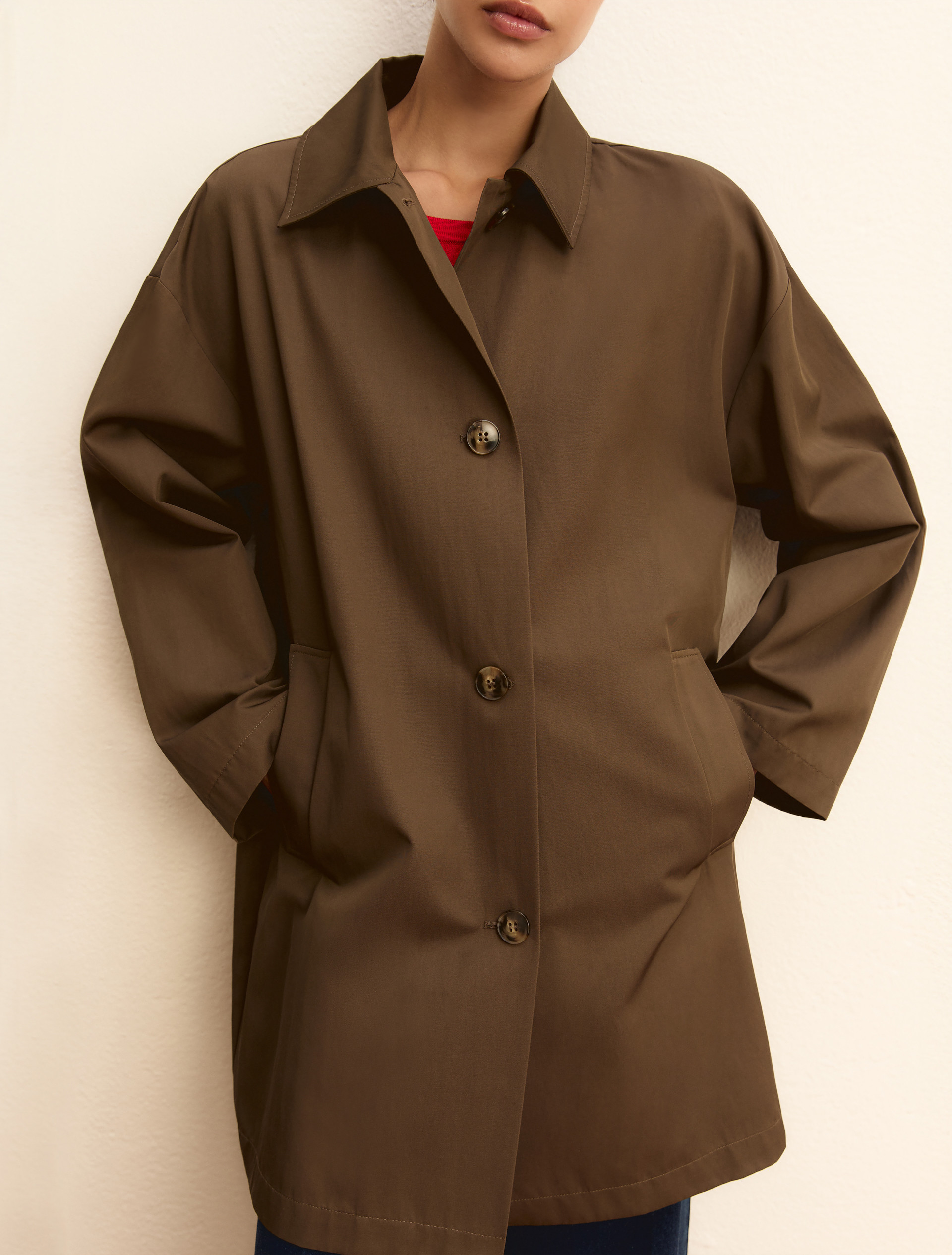 Water-repellent duster coat - KAKI - Emme - 3