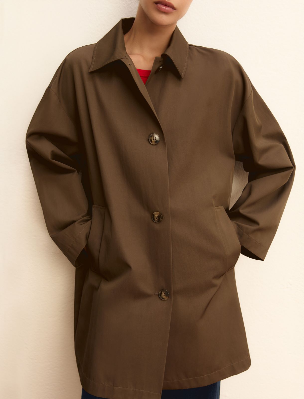 Water-repellent duster coat - KAKI - Emme - 3
