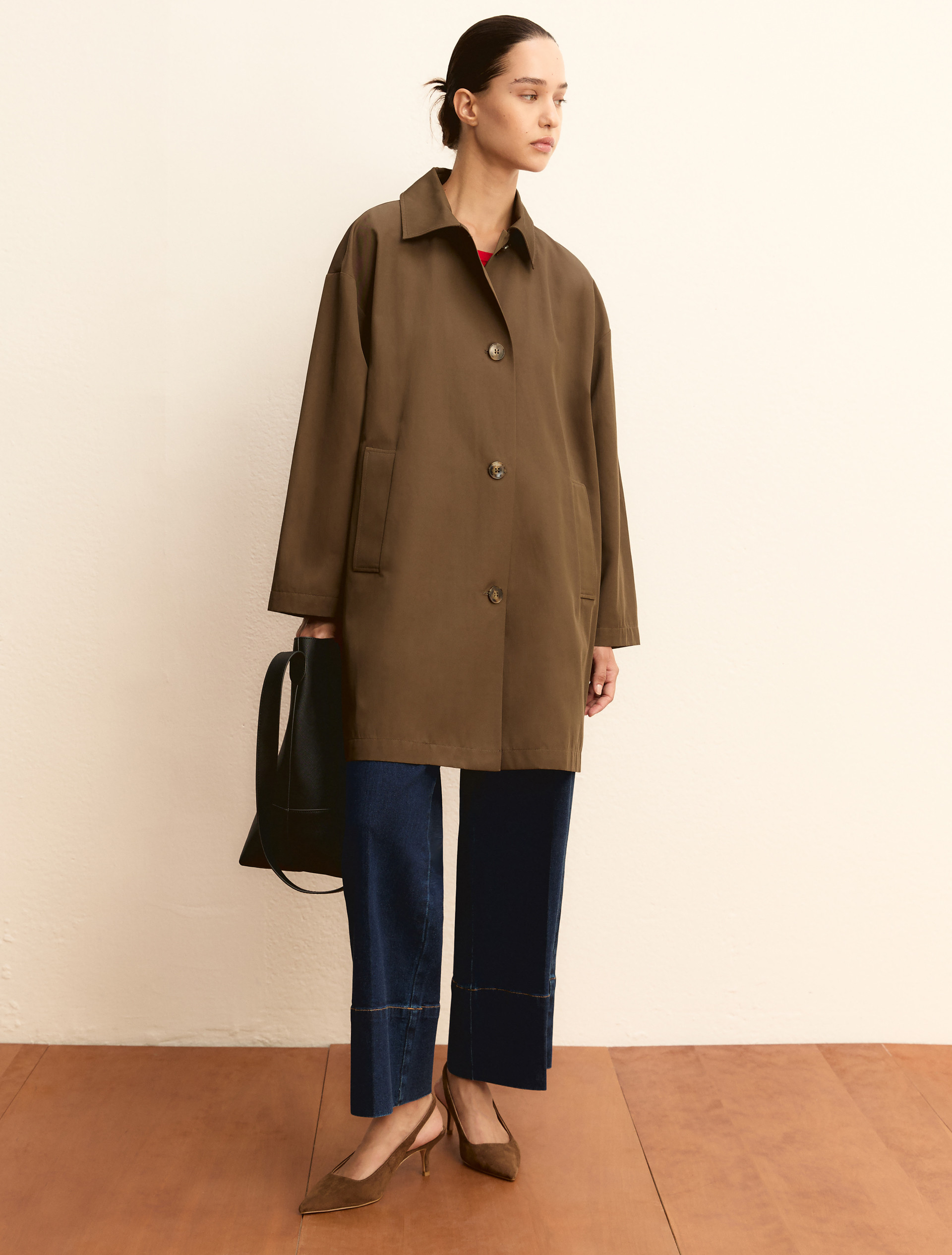 Water-repellent duster coat - KAKI - Emme - 1