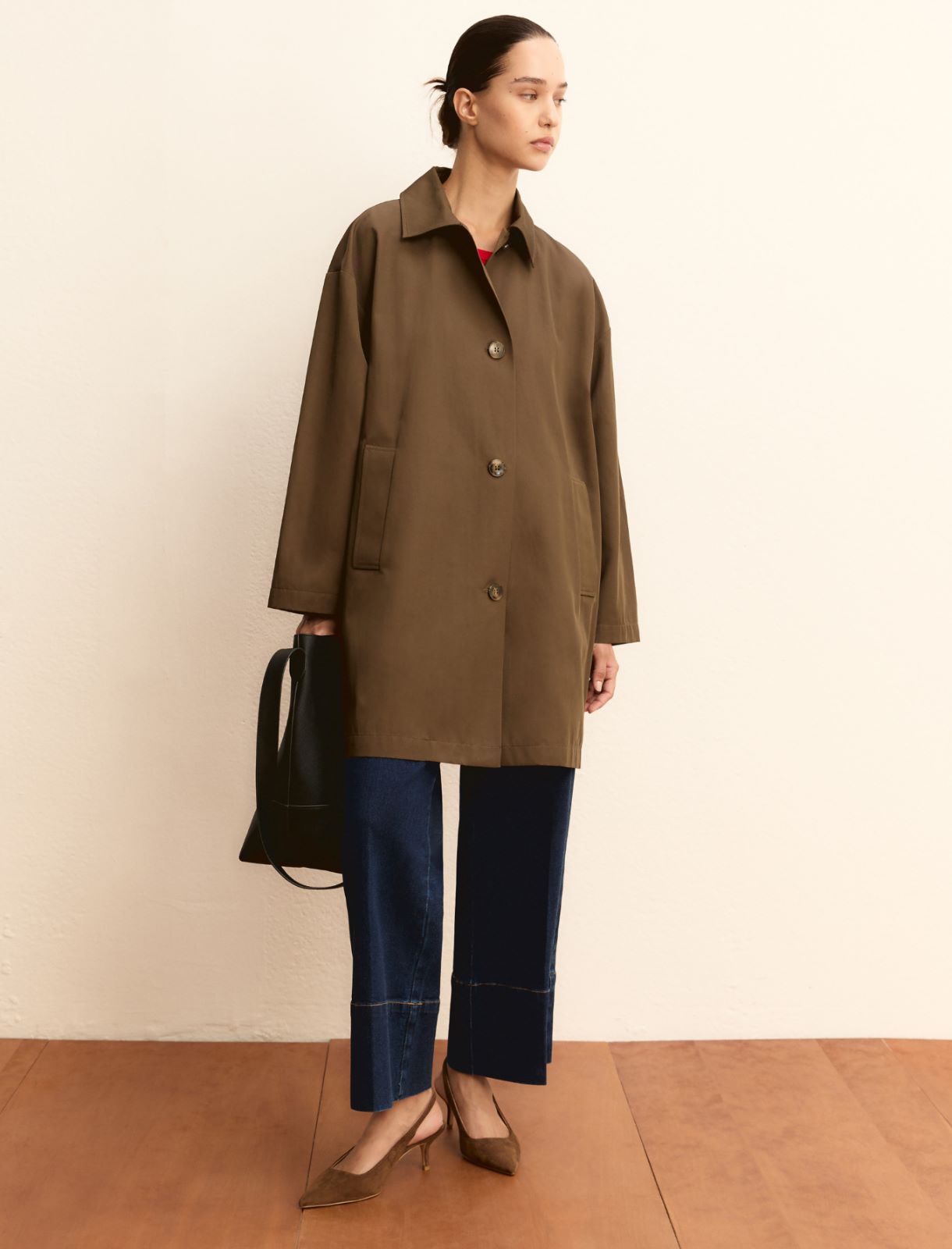 Water-repellent duster coat - KAKI - Emme