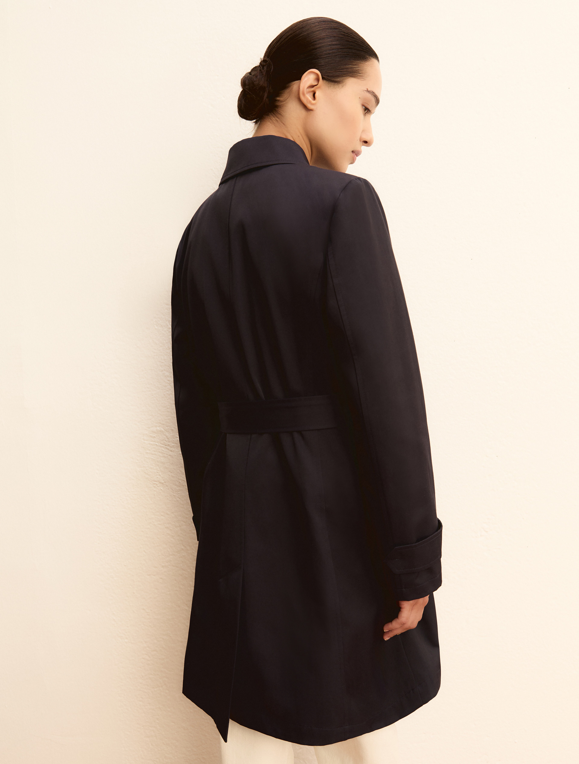 Single-breasted water-repellent trench coat - NAVY - Emme - 2