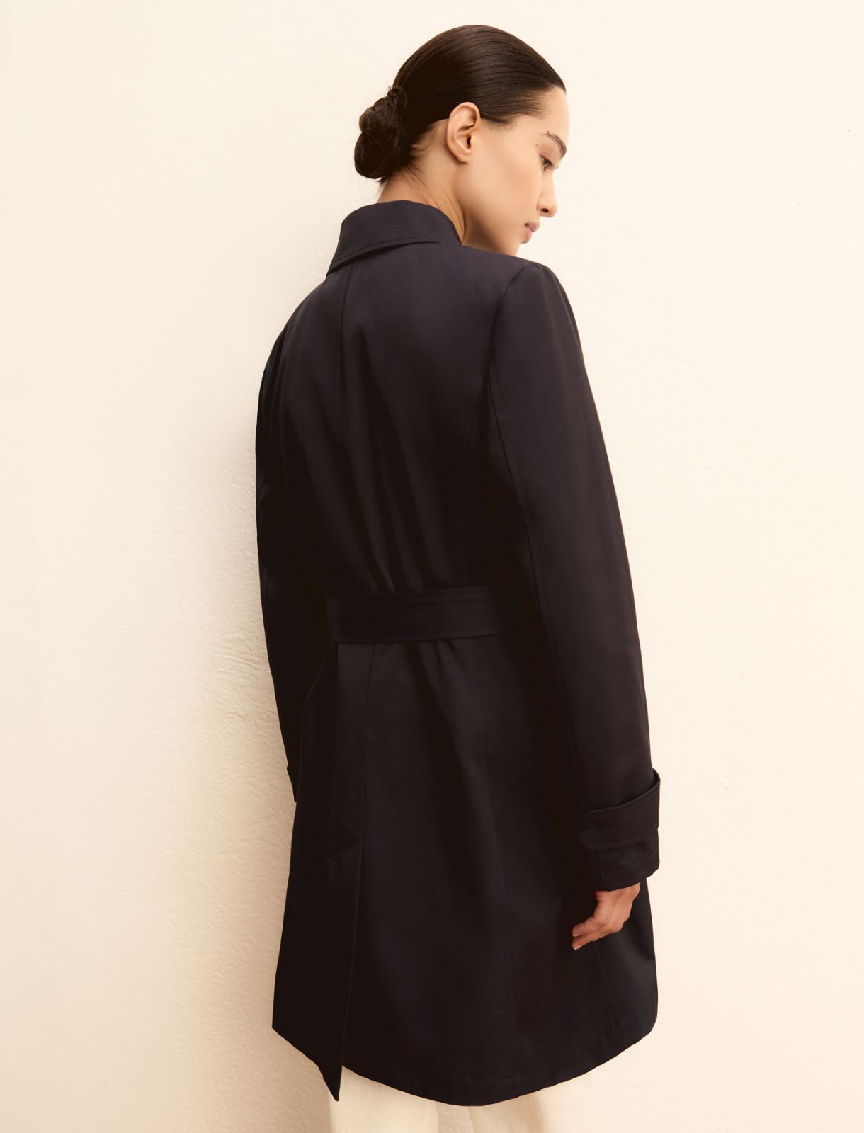 Single-breasted water-repellent trench coat - NAVY - Emme - 2