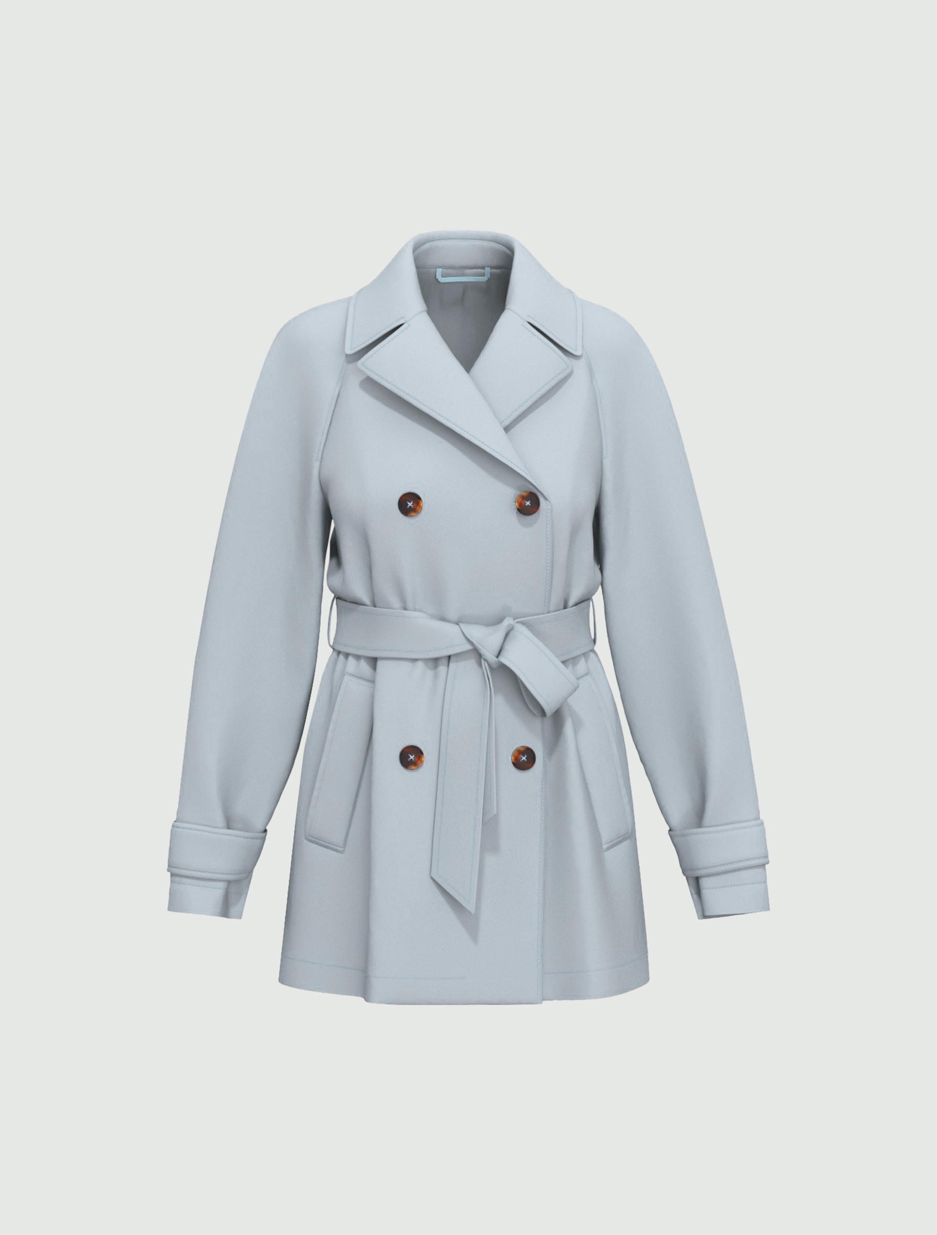 Short water-repellent trench coat - LIGHT BLUE - Emme - 4