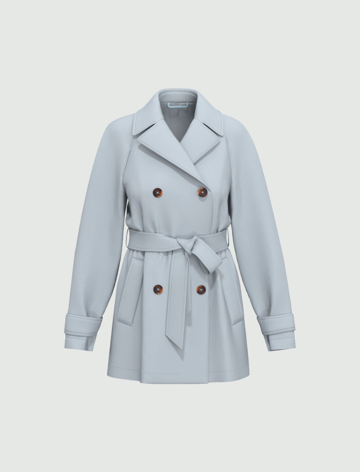 Short water-repellent trench coat - LIGHT BLUE - Emme - 4