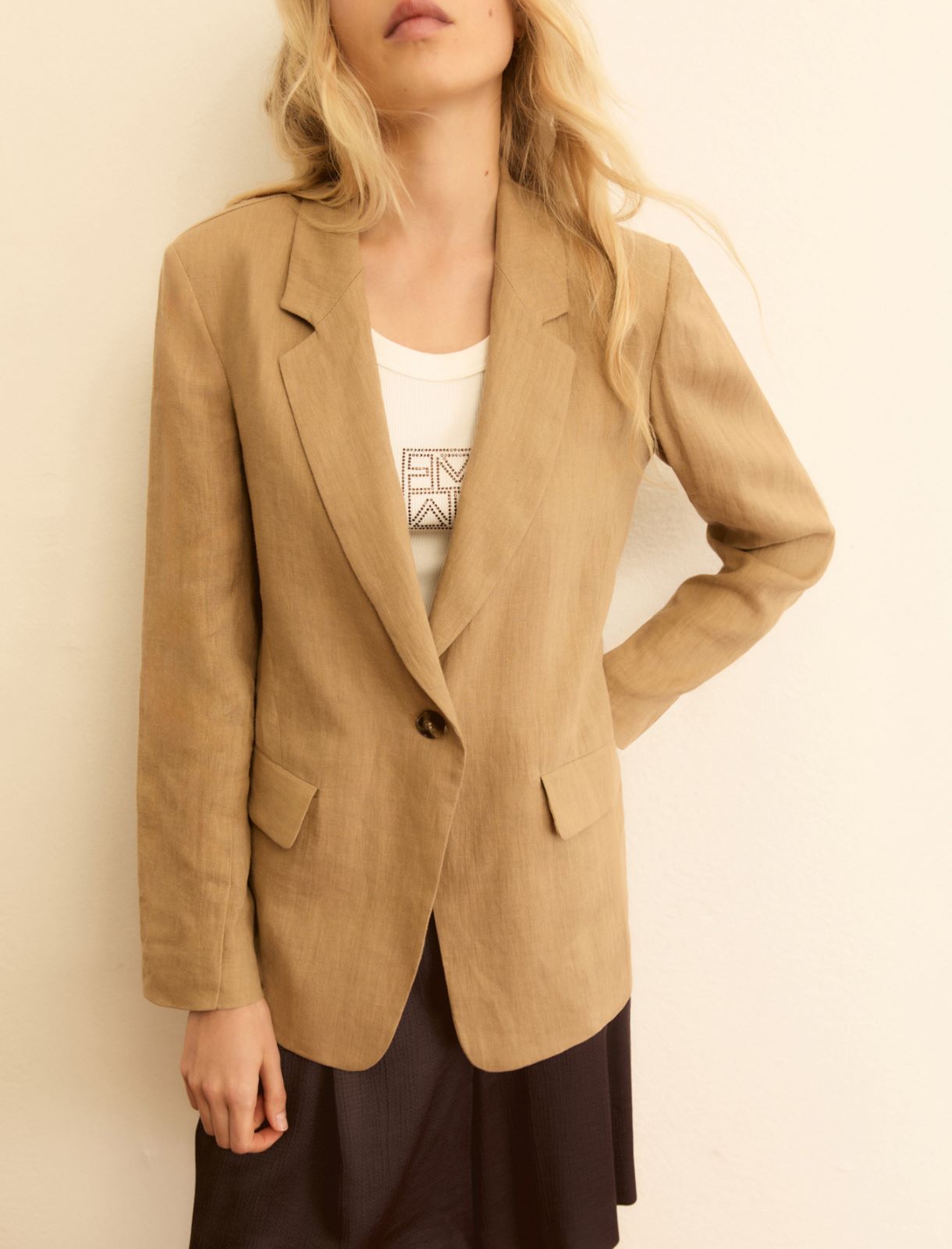 Linen blazer - ECRU - Emme - 5