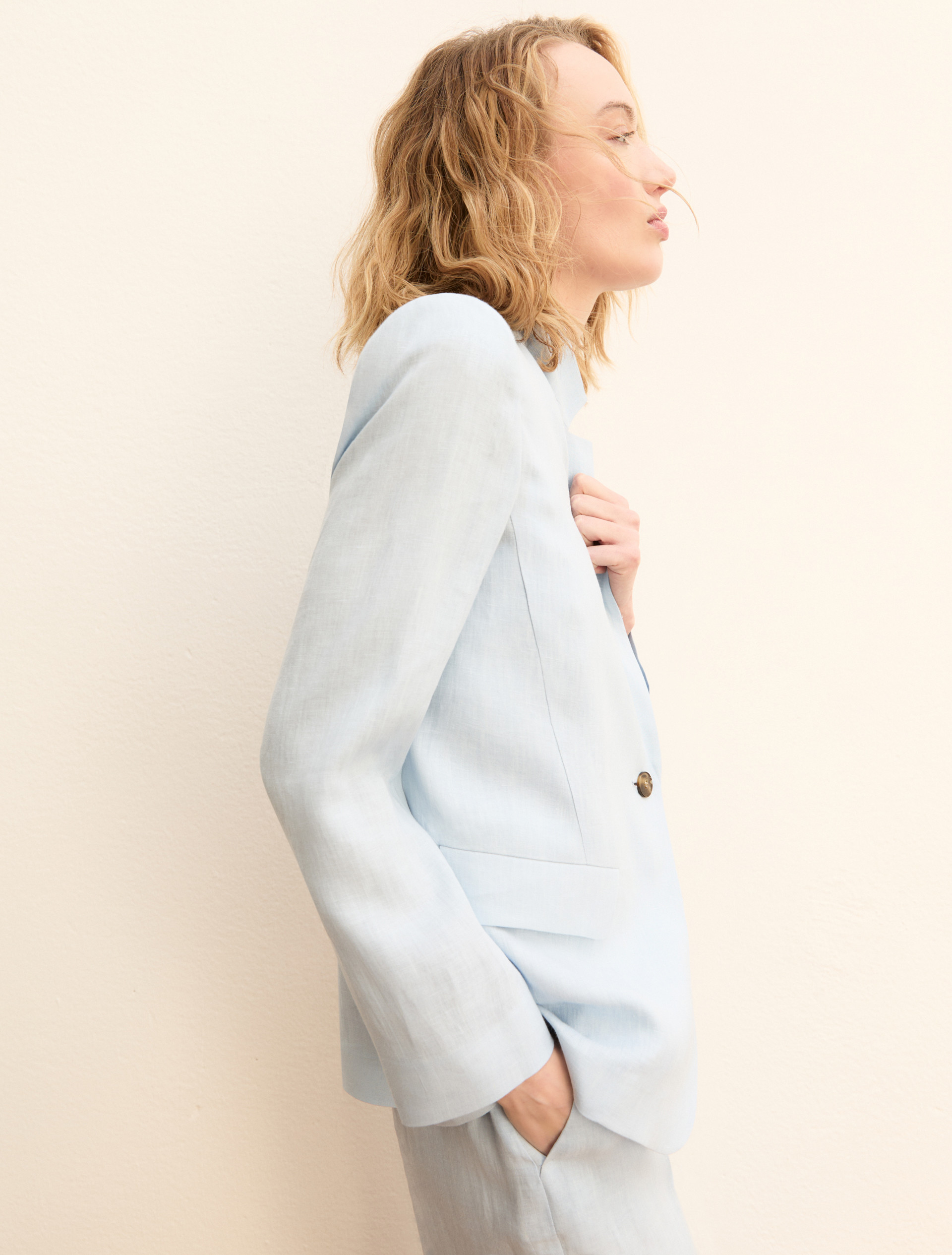 Blazer in lino - AZZURRO - Emme - 5