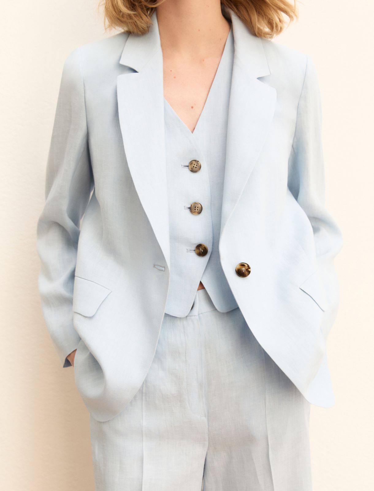 Blazer in lino - AZZURRO - Emme - 6