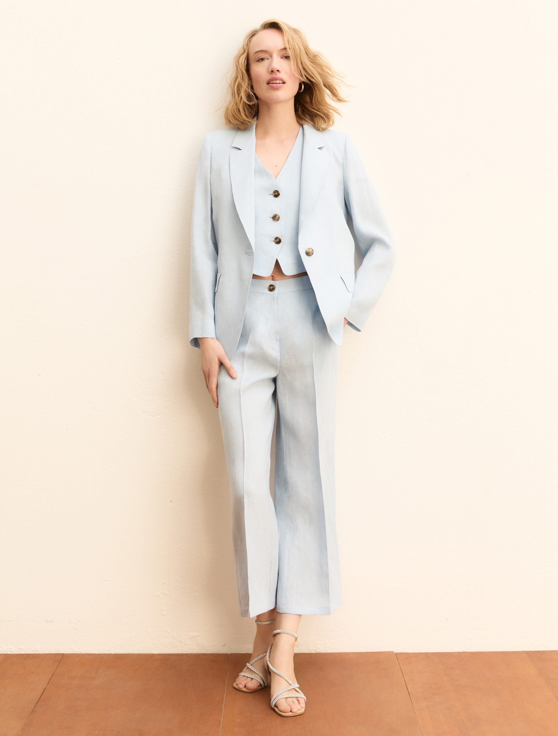 Blazer in lino - AZZURRO - Emme - 2