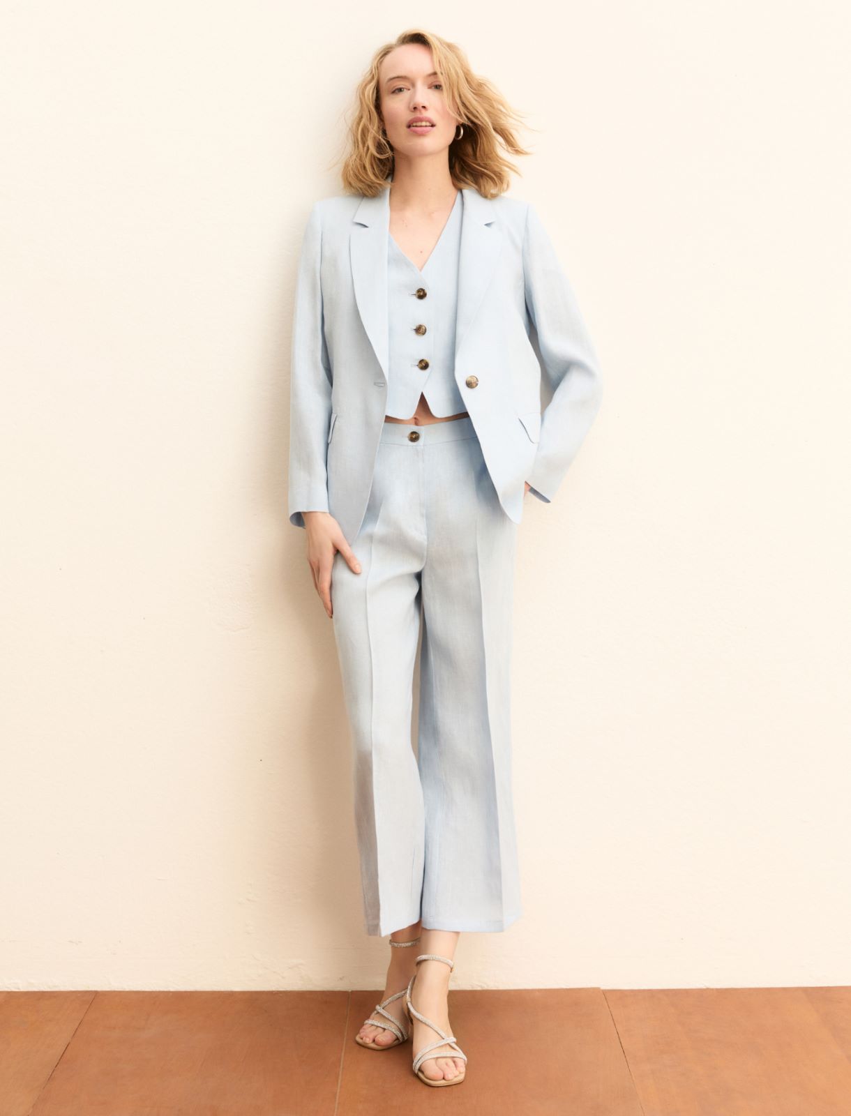 Blazer in lino - AZZURRO - Emme - 2