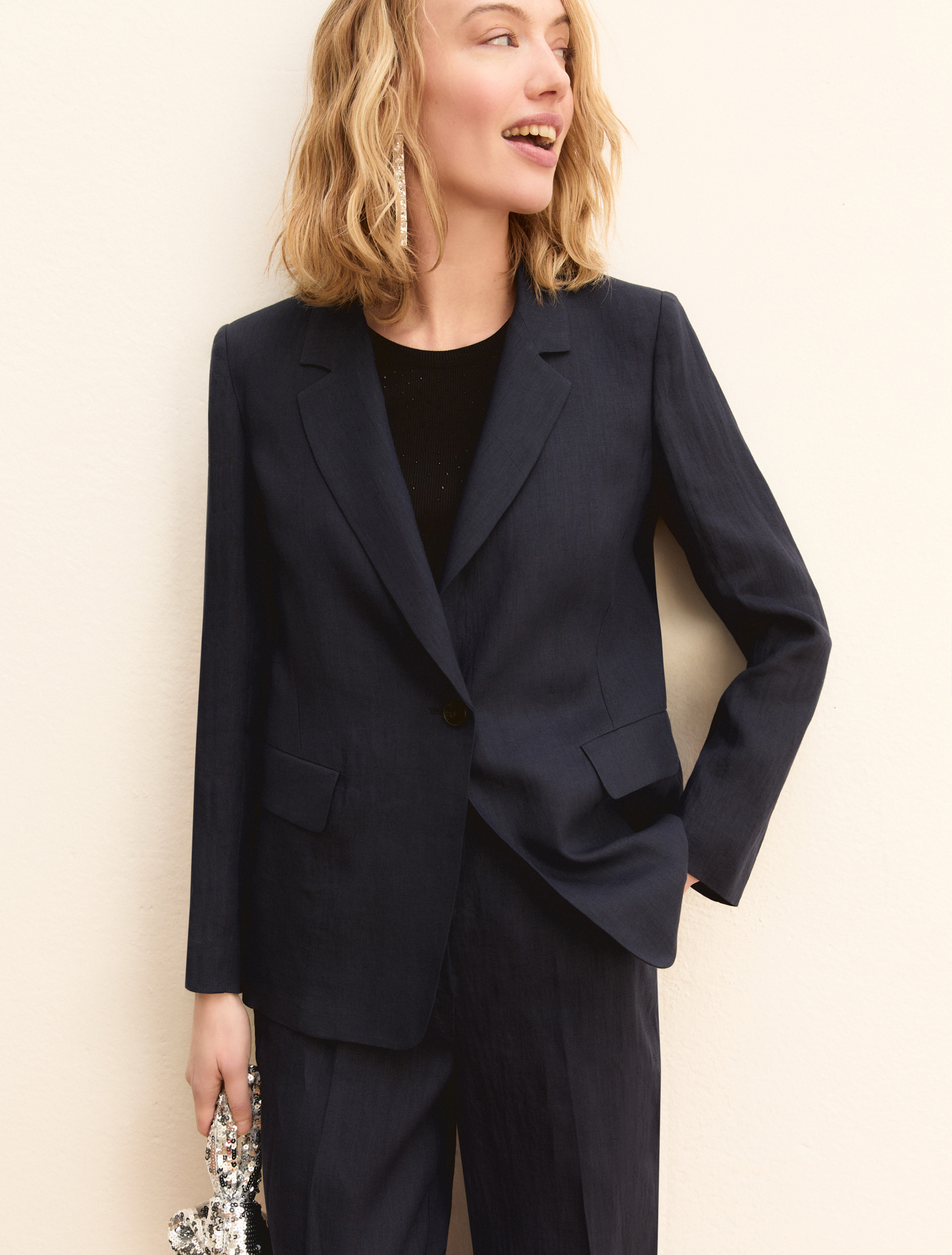 Blazer in lino - BLU NOTTE - Emme - 5