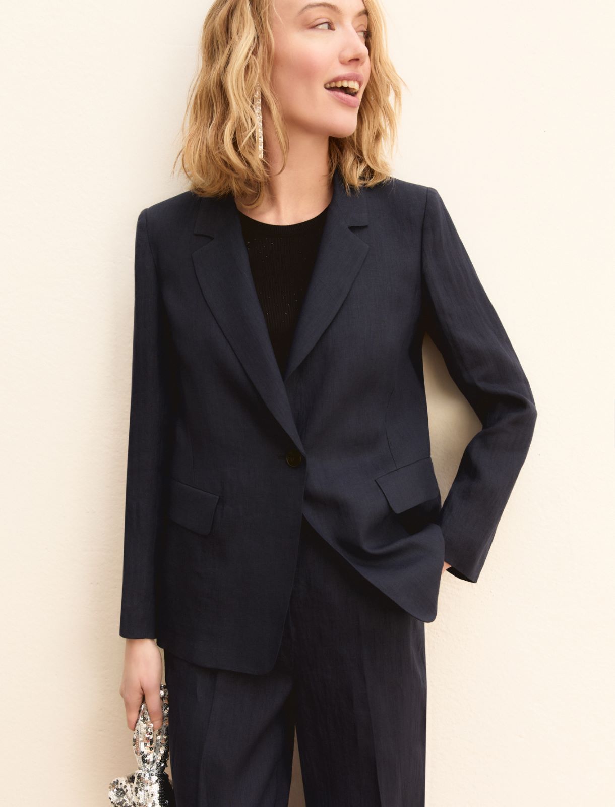 Blazer in lino - BLU NOTTE - Emme - 5