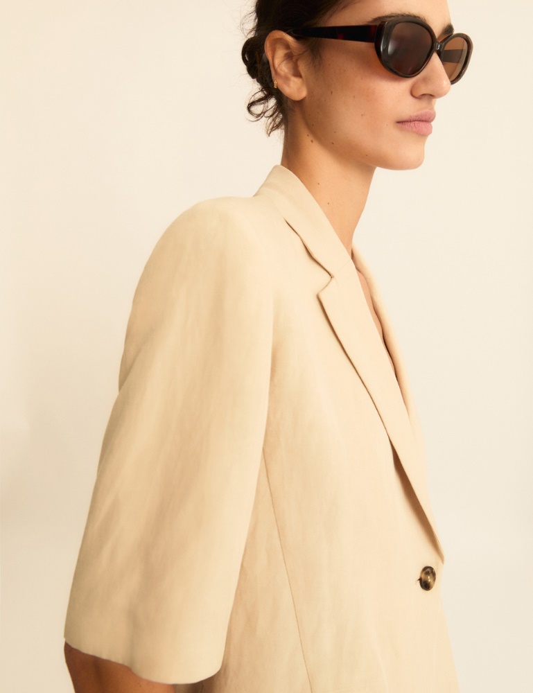 Blazer a manica corta in lino - Emme - 5