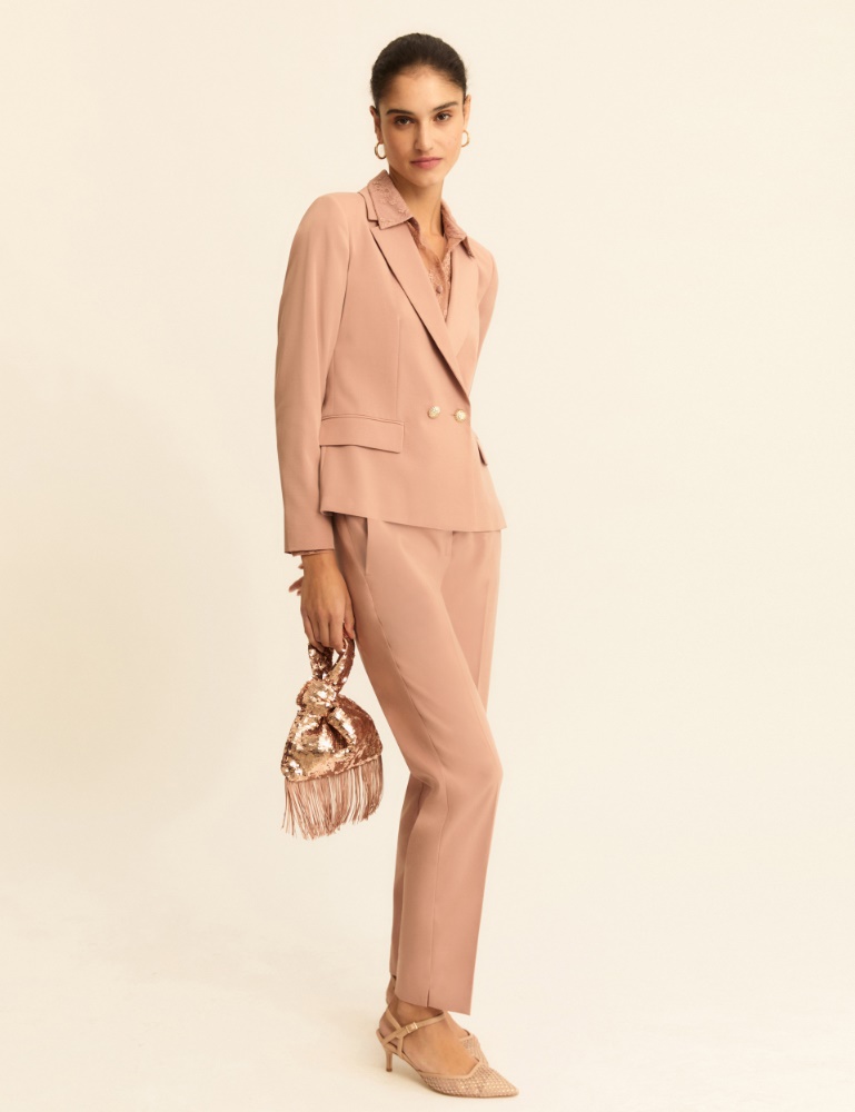 Double-breasted stretch faille blazer - Emme - 3