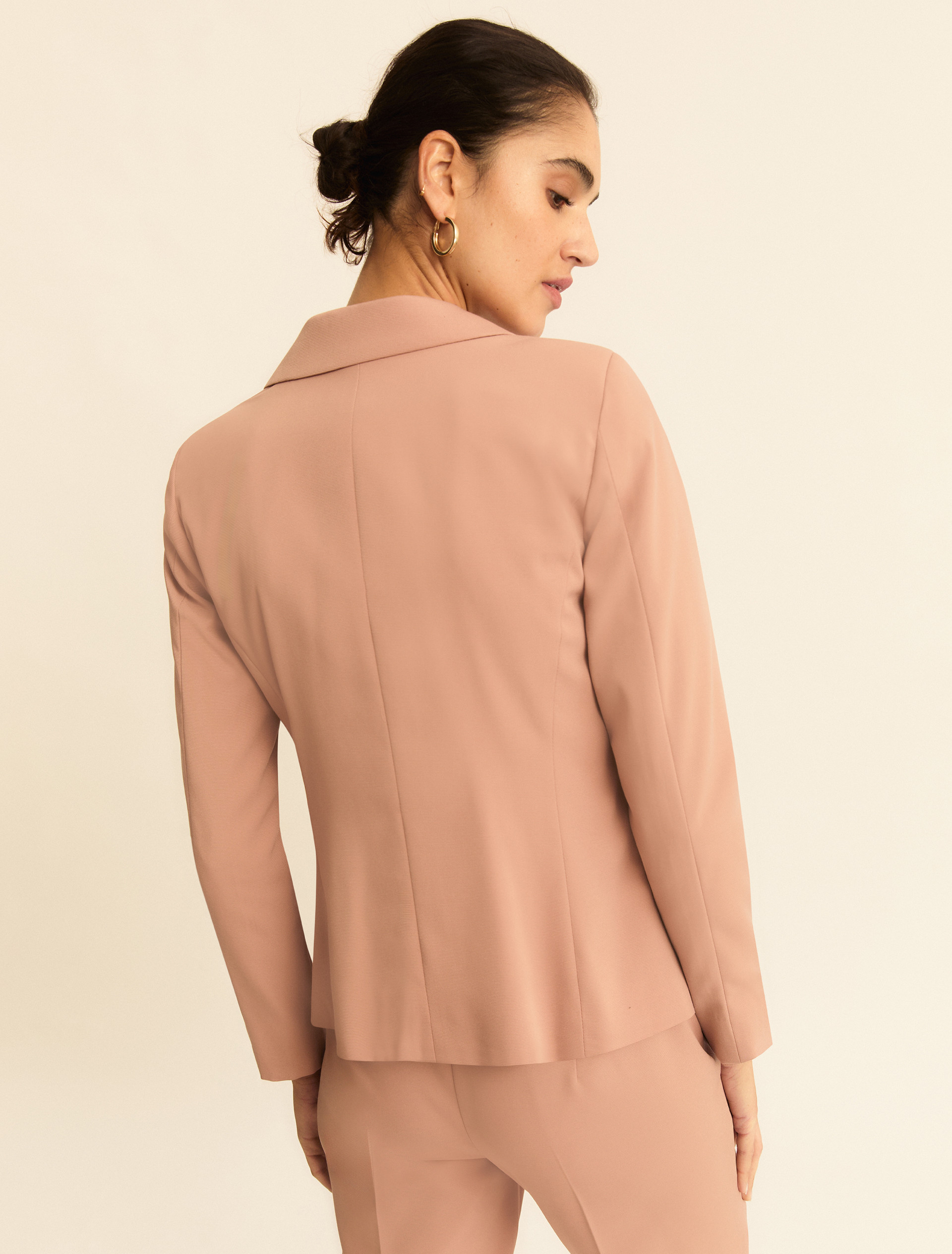 Double-breasted stretch faille blazer - MAUVE - Emme - 2