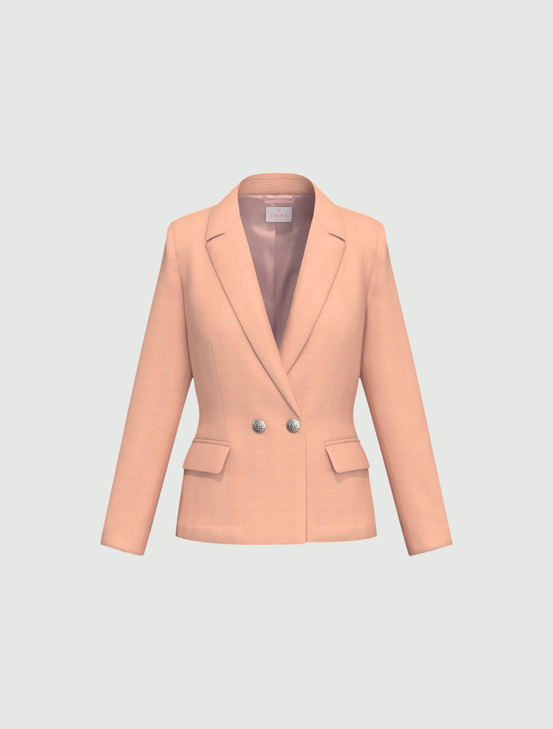 Double-breasted stretch faille blazer - MAUVE - Emme - 5