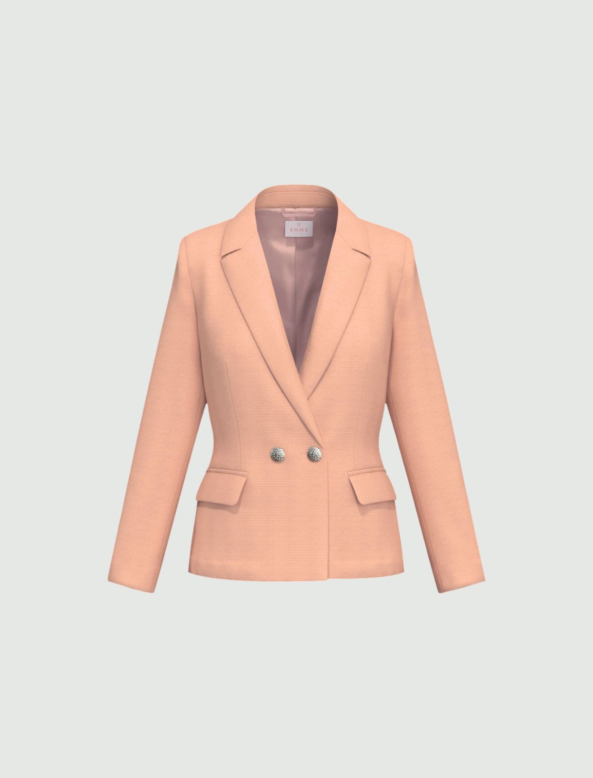 Double-breasted stretch faille blazer - MAUVE - Emme - 2