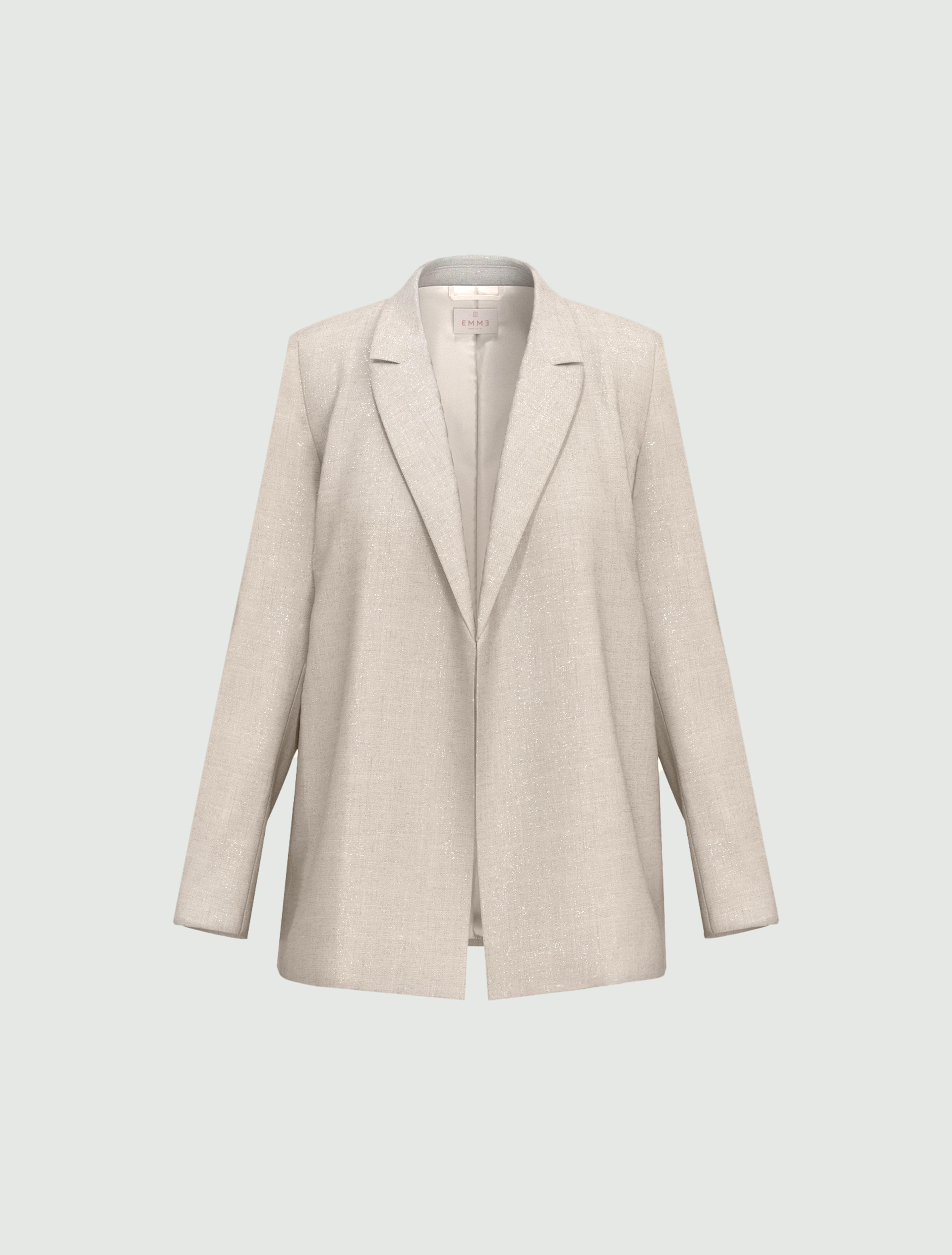 Viscose and lamé jacket - LIGHT GREY - Emme - 5
