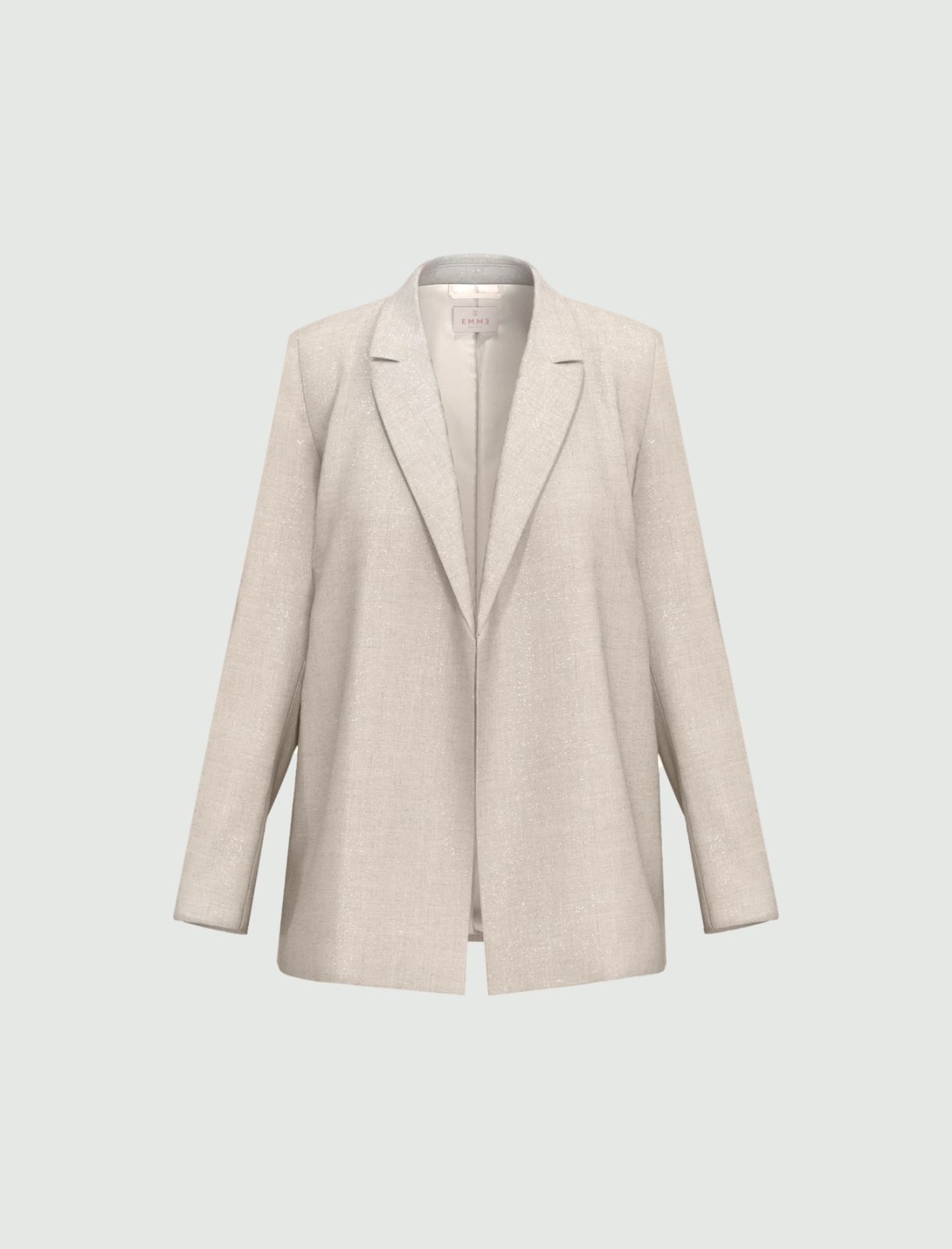 Viscose and lamé jacket - LIGHT GREY - Emme - 5