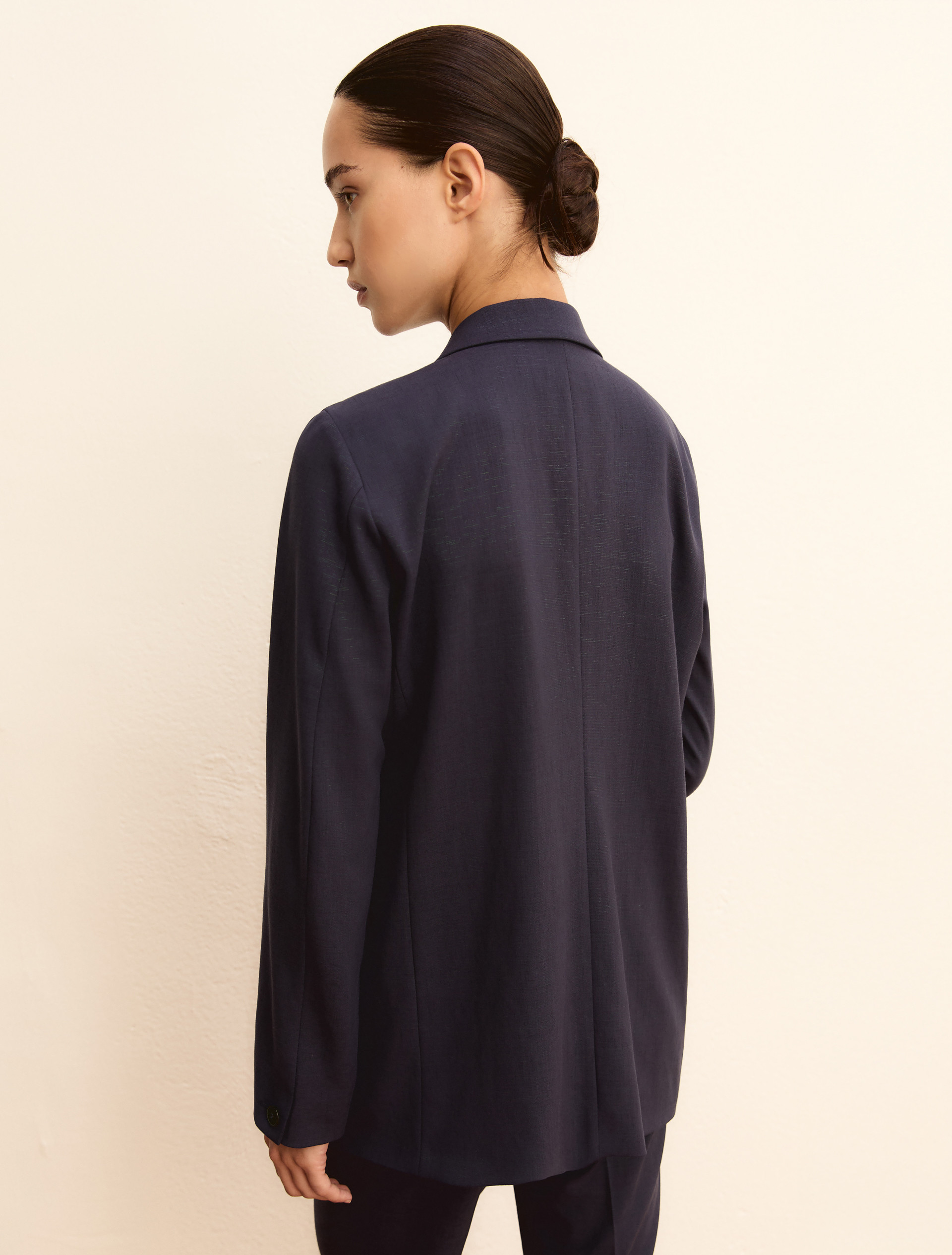 Viscose and lamé jacket - NAVY - Emme - 3